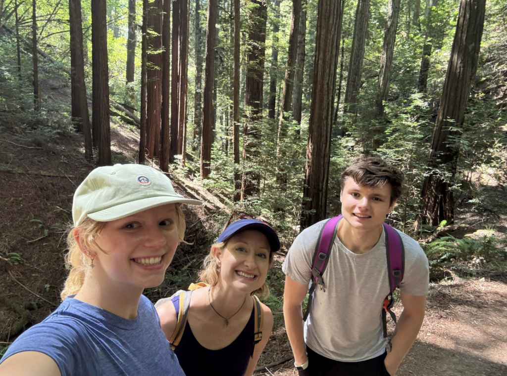 Students and faculty walking through Muir Woods